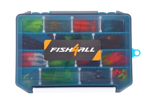 Boîte de leurres souples Fish4All Trout Softbait Box (97 pcs)