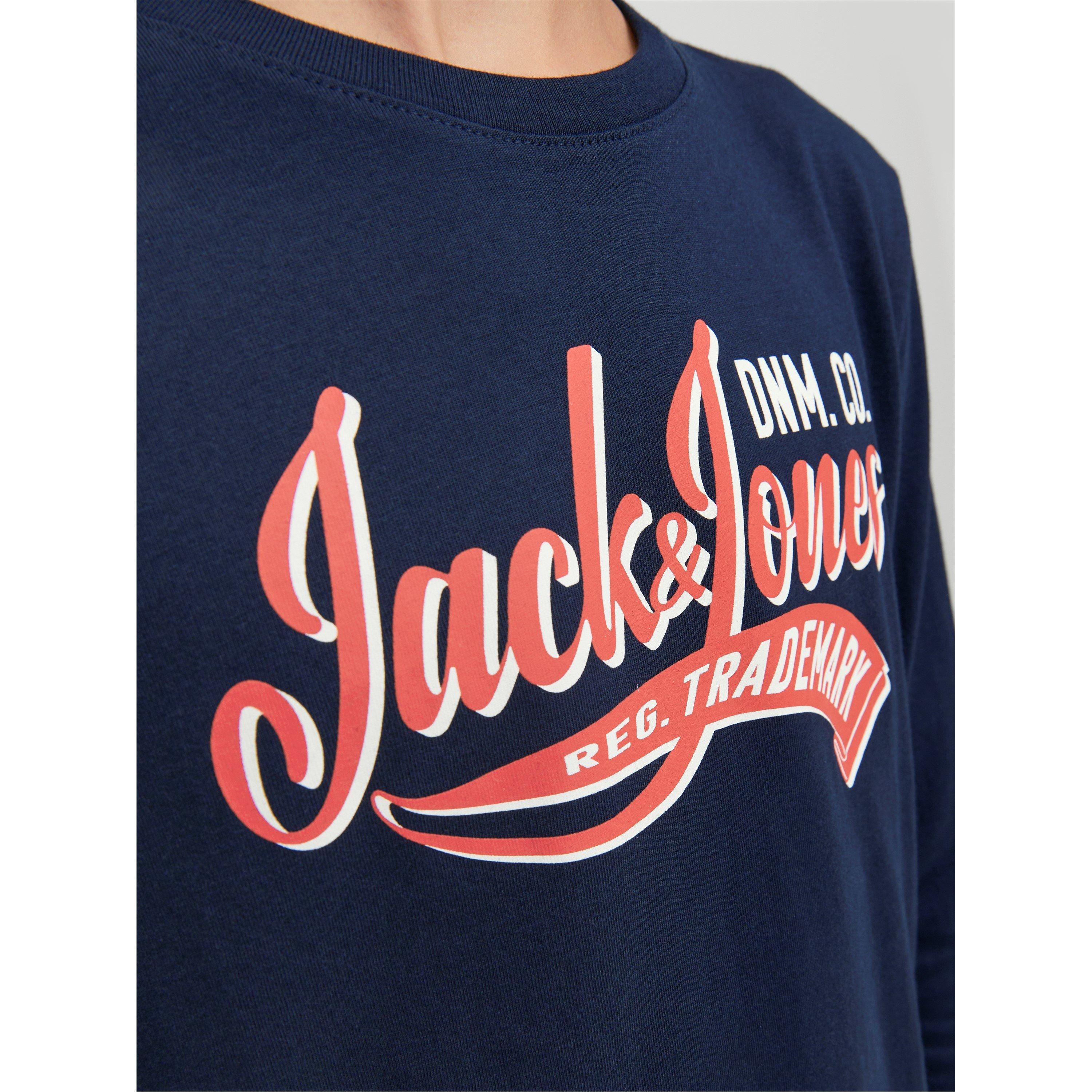 Jack and Jones Long Sleeve Logo T Shirt Junior Boys