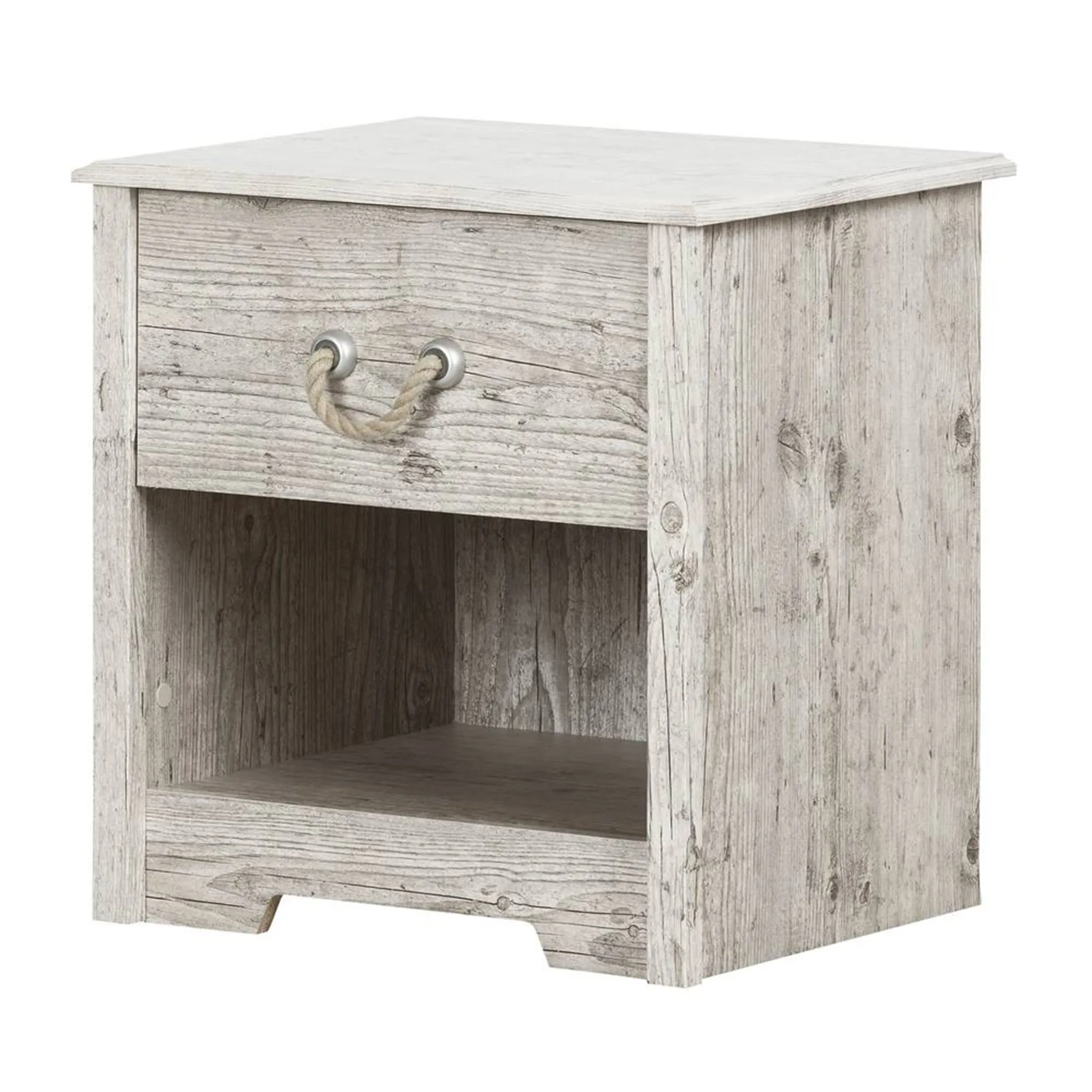 South Shore Table de Nuit 1 Tiroir Navali - Pin Bord de Mer