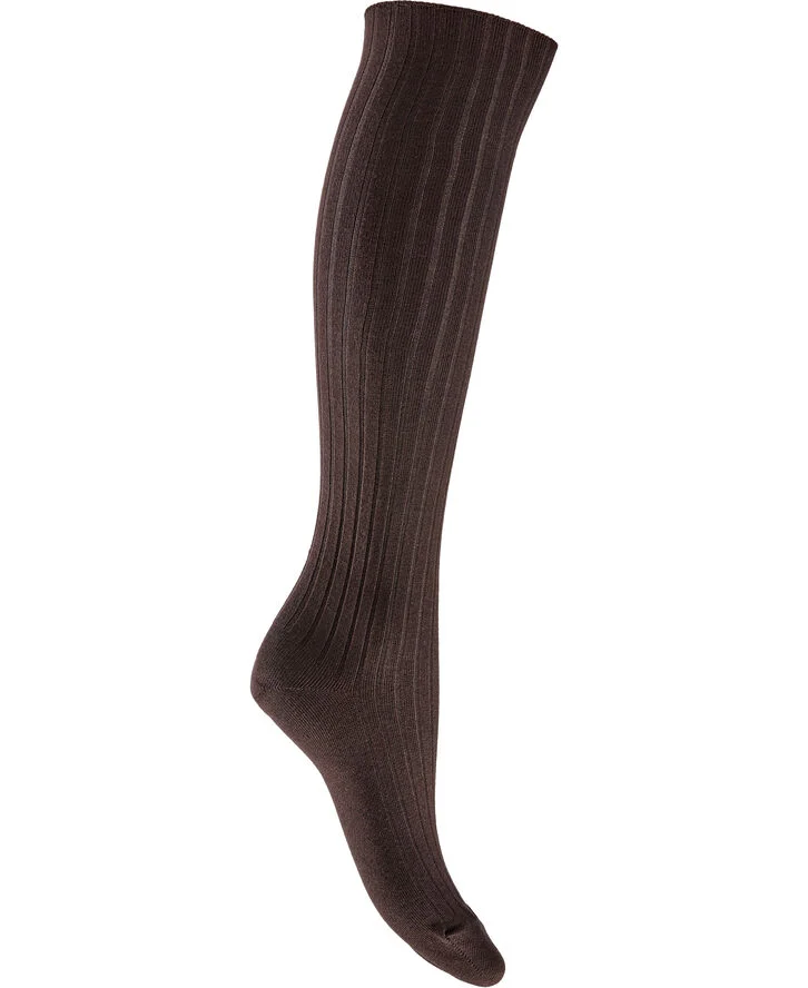 Punto Blanco Rib Bamboo Knee Bitter chocolate