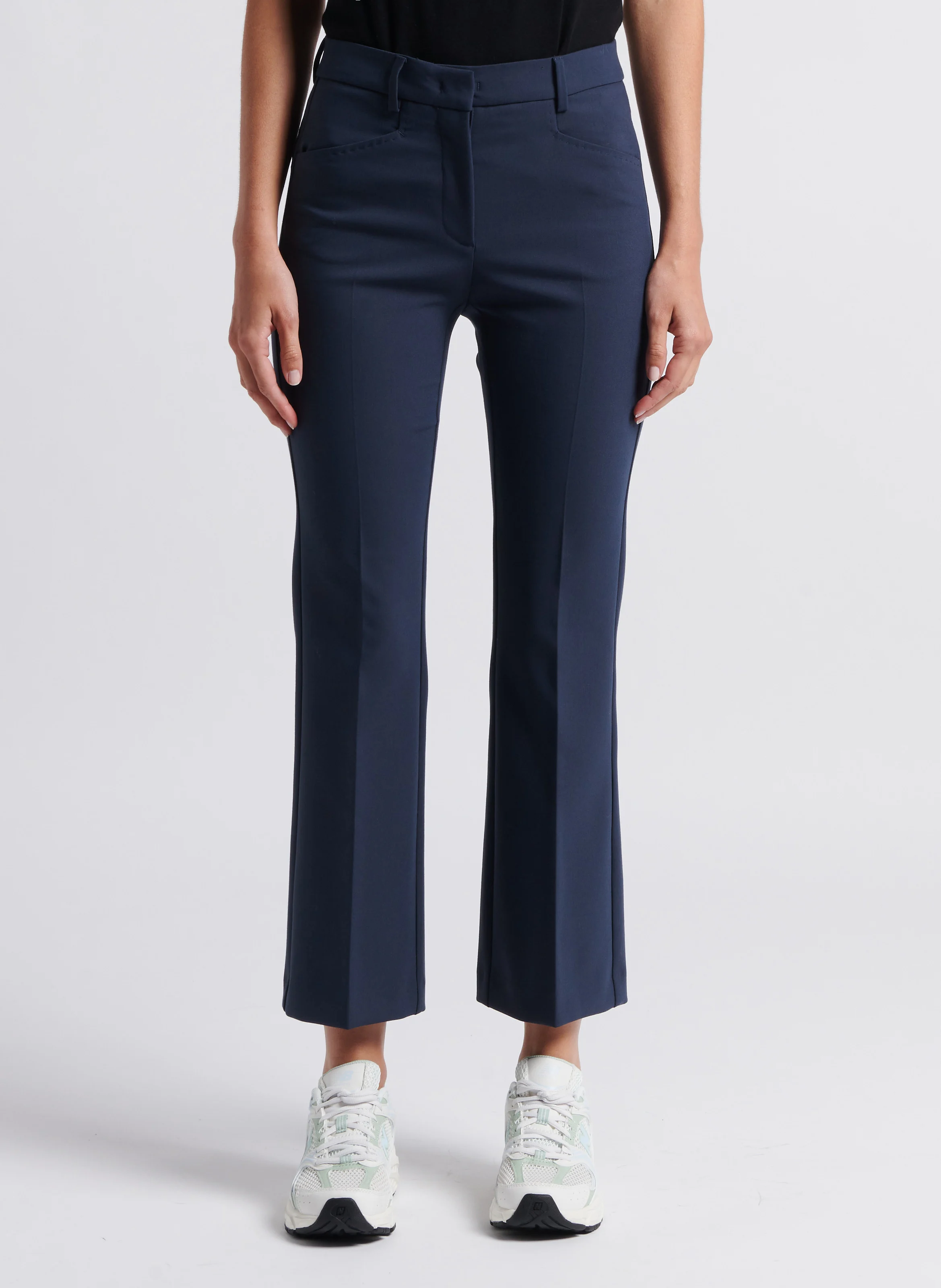 ORTENSIA - Pantalon évasé stretch | Bleu