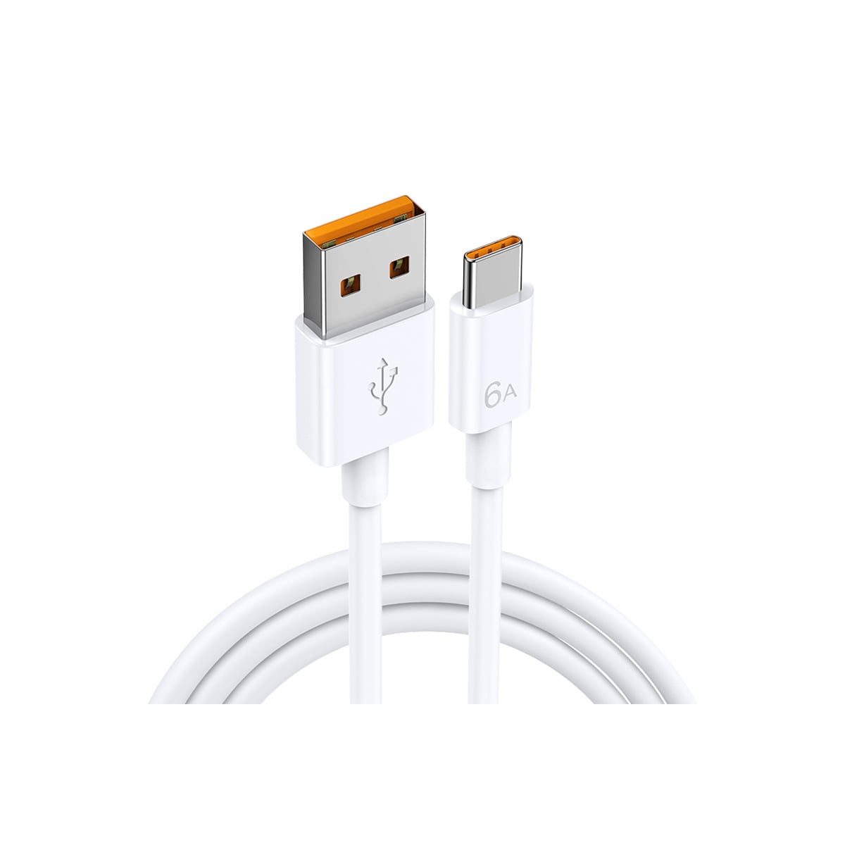 Superrask ladekabel USB-C 66W 6A, Kompatibel med Huawei, Xiaomi Hvit 1 m