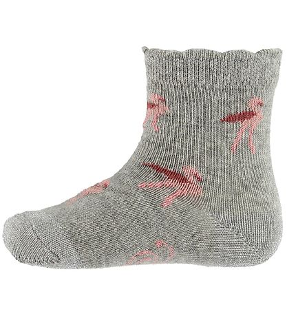 Petit by Sofie Schnoor Socken - Grau Meliert m. Flamingos