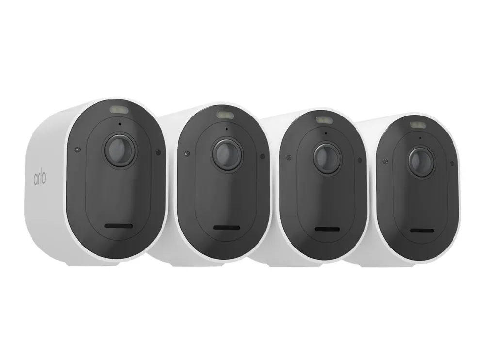 Arlo Pro 5 - Netværksovervågningskamera - udendørs - vejrbestandig - farve (Dag/nat) - 2688 x 1520 - audio - trådløs - WiFi (pakke med 4)