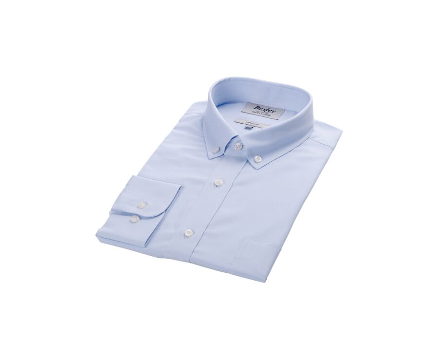 Chemise Bleu Ciel 100% coton - Col américain - EVHAN