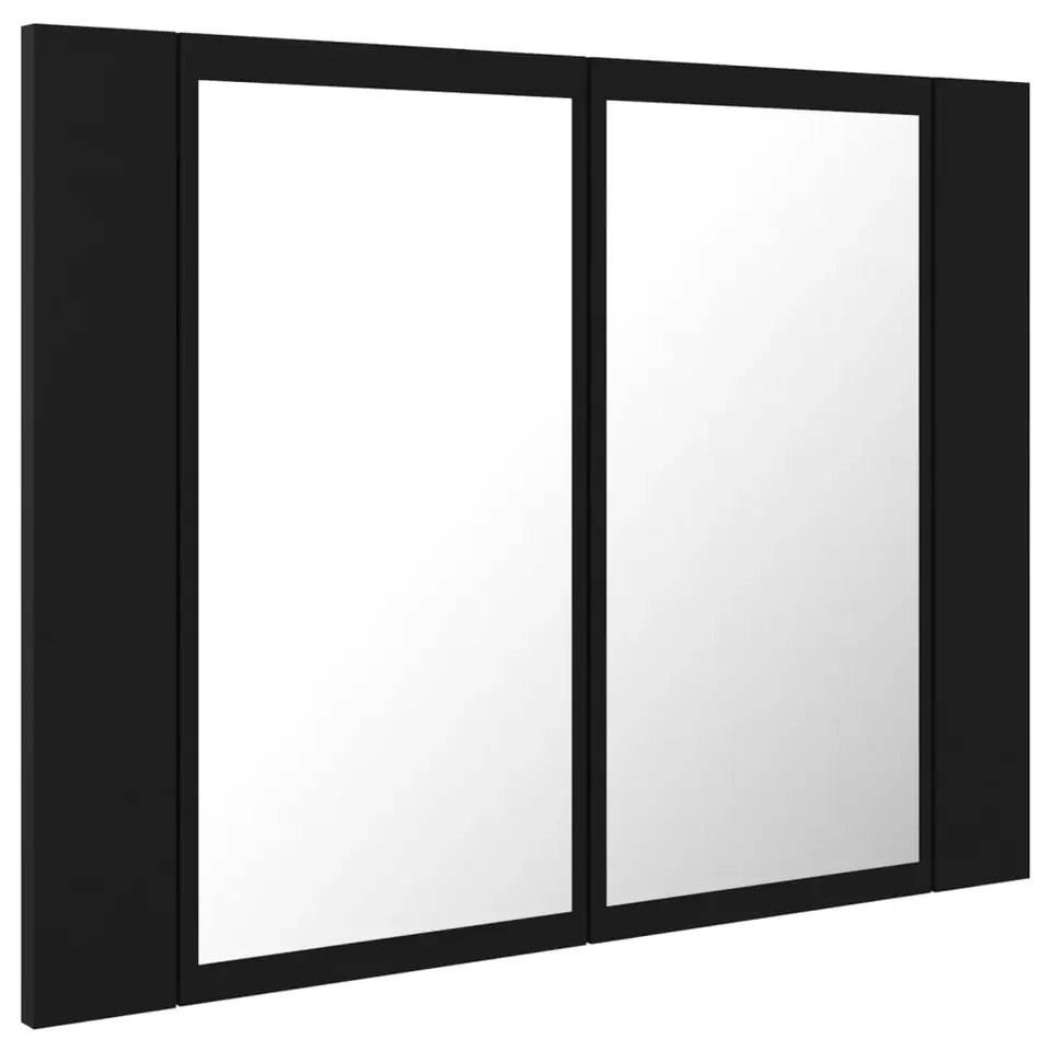 vidaXL - Led-spiegelkast - Zwart - Bewerkt hout