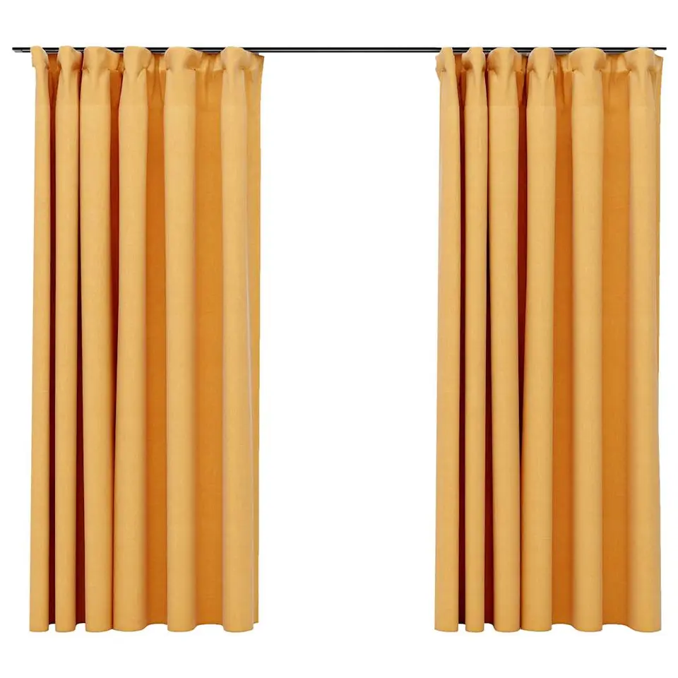 vidaXL - Gordijn - Geel - Stof - 140 x 175 cm - 2 stuks