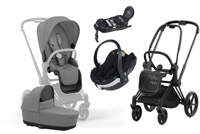 Cybex Priam Duovogn inkl. BeSafe iZi Go Modular X2 & Base, Mirage Grey/Matt Black