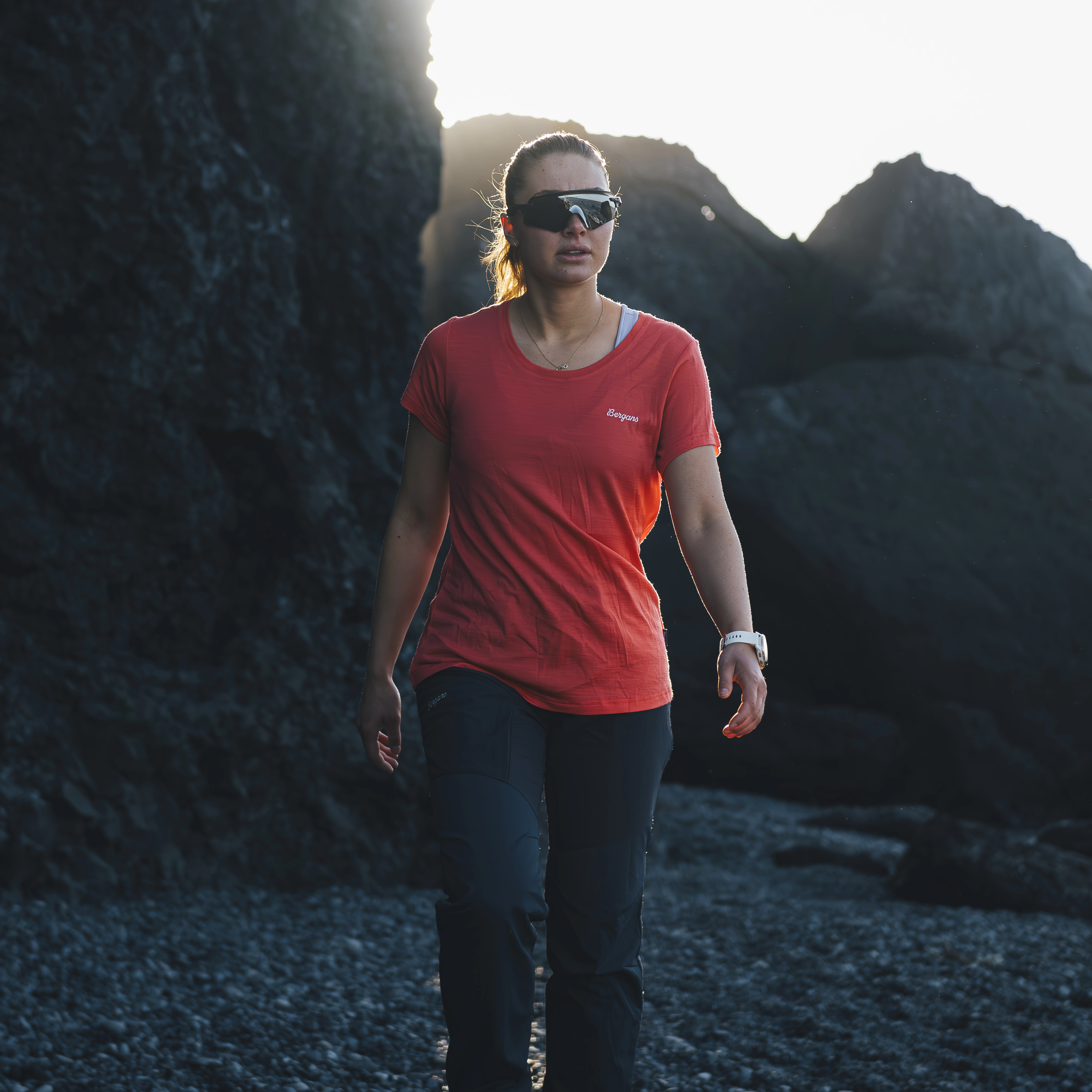 Rabot Emblem Wool Tee Women Peachy Red
