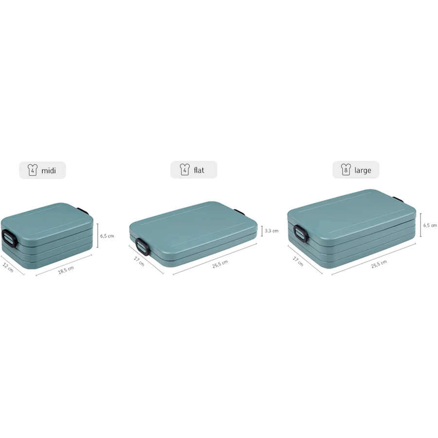 Mepal Lunchboxen Large Midi Flat Take a Break 3er Set türkis