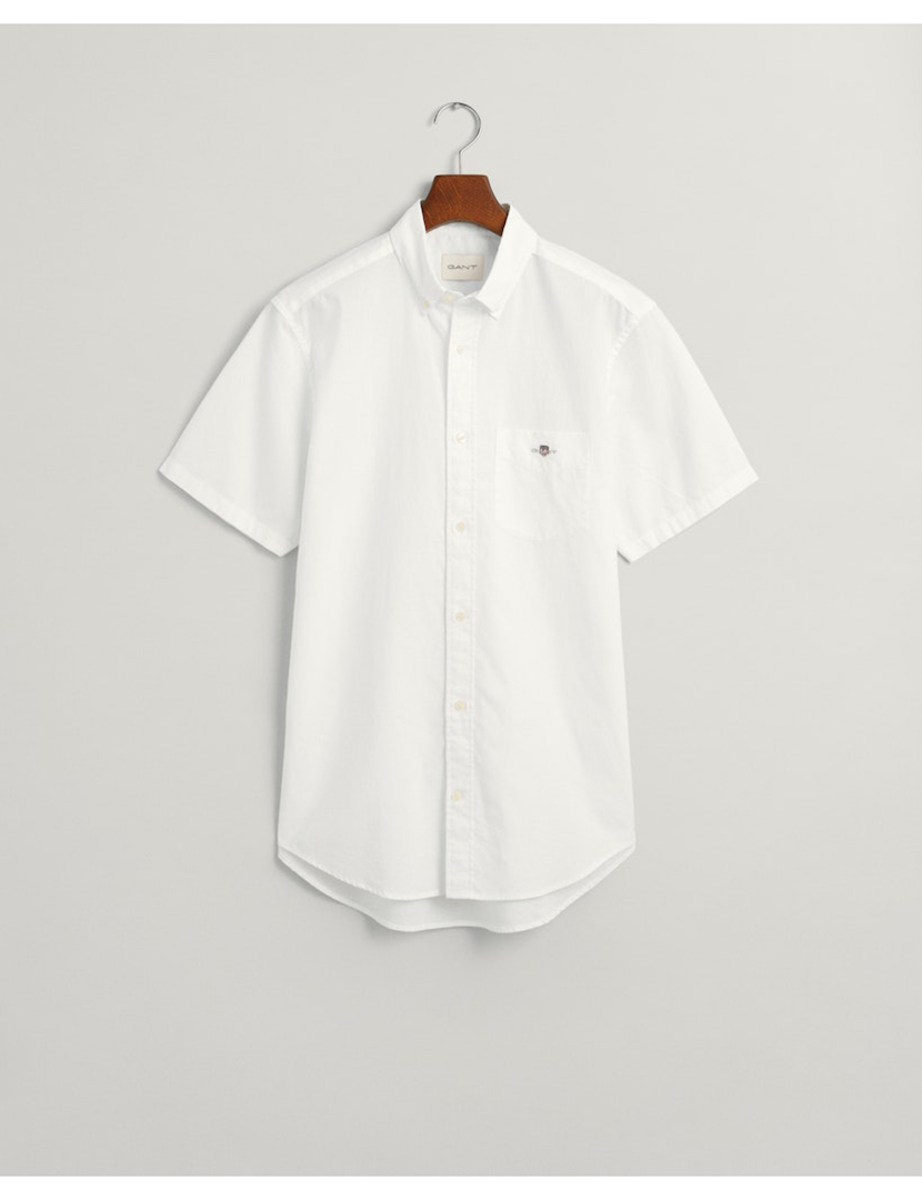 White Regular Fit Linen Shirt