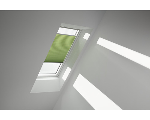 Velux plisségordijn, mosgroen, effen kleur, handmatig, FHL C02 1280SWL