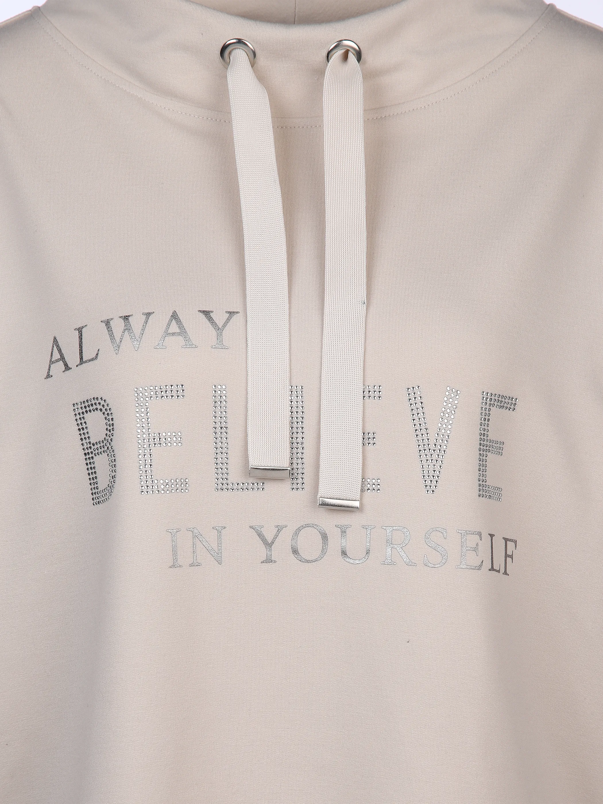 Damen Sweatshirt mit Strassbesatz