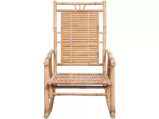 Chaise à bascule avec coussin Bambou 4