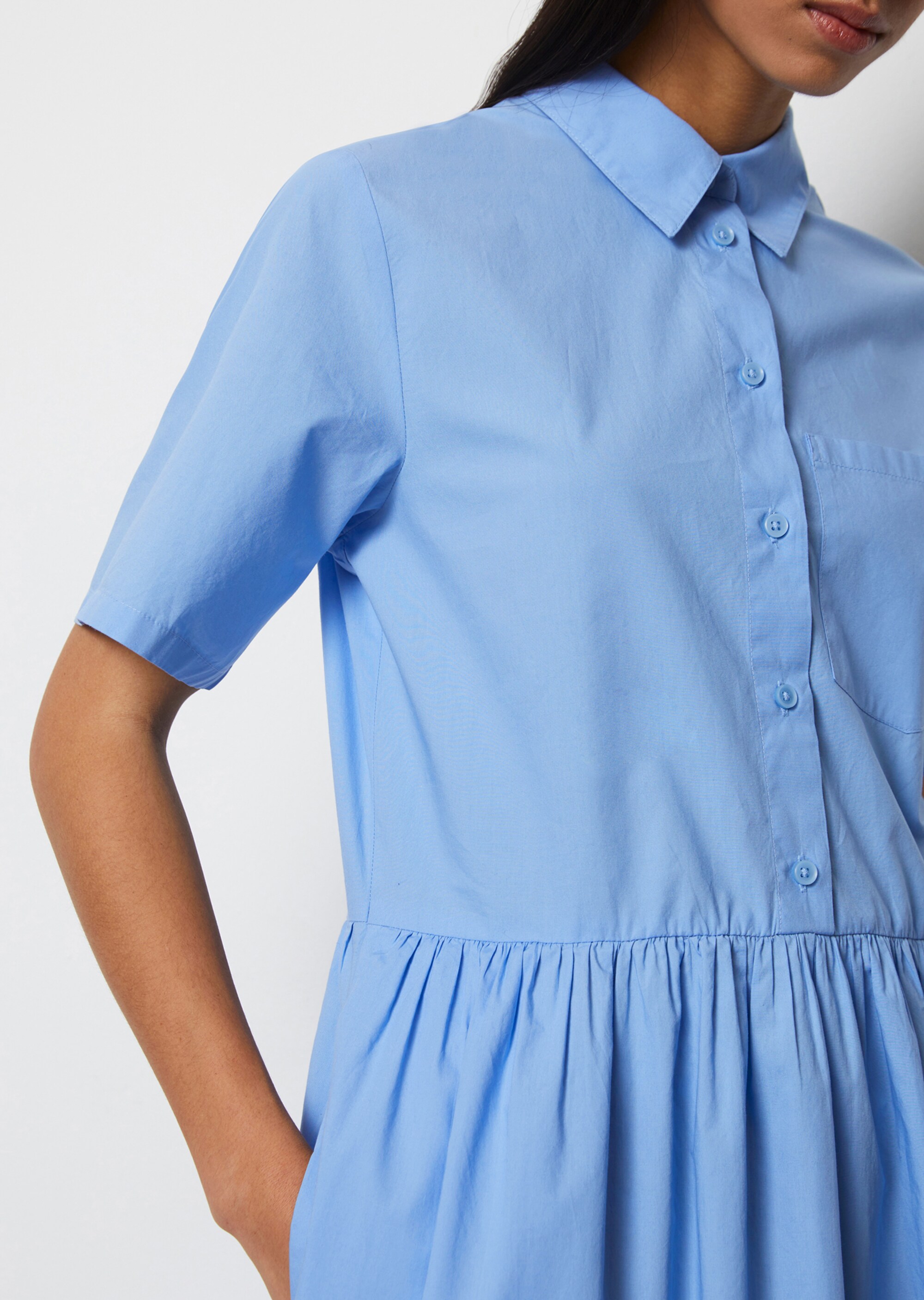 Hemdblusenkleid regularaus soft gewebter Baumwolle