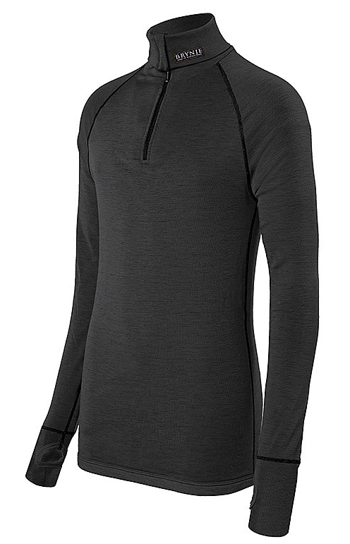 Brynje Zip Polo m/tommelfingergrep<br>Kombinert polo med netting og ull!