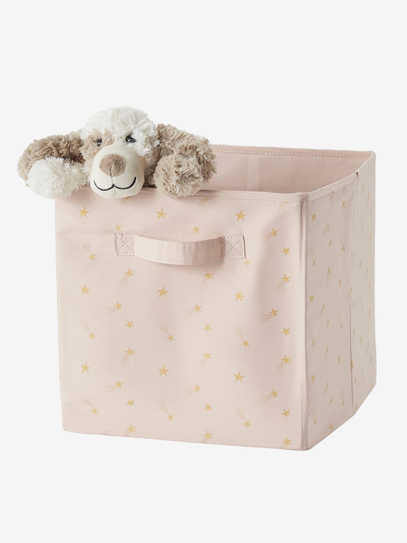 Conjunto de 3 lindas caixas organizadoras com estampa rosa claro.