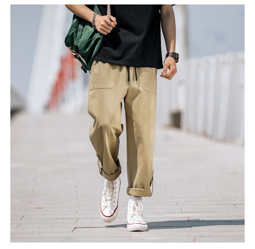 Really Point - Effen cropped rechte broek