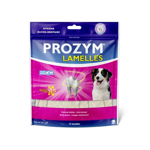 Prozym Tiras Mastigáveis para Cães Tamanho M (15-25kg) 15 unidades