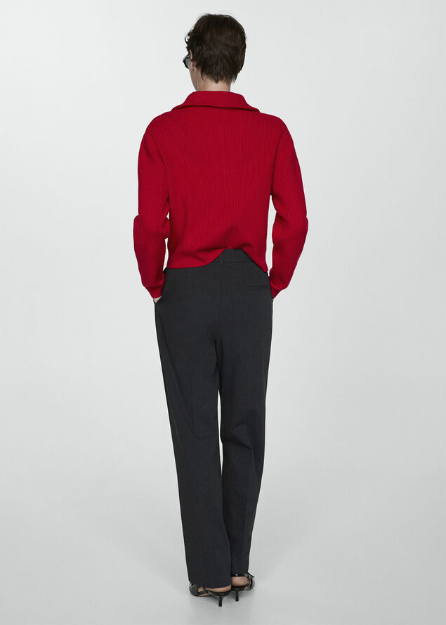 MANGO Zip neck jumper Red