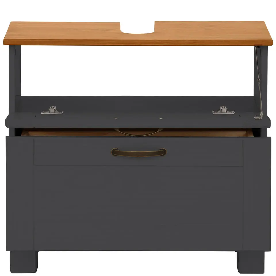 Alby - Wastafelonderkast 60 cm met 1 klep 1 lade in antraciet