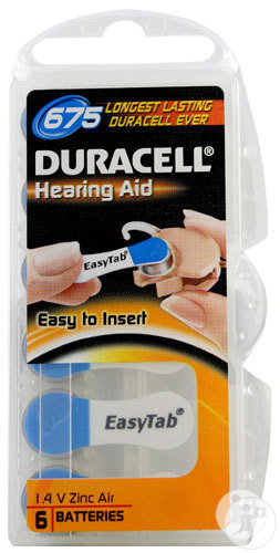 Duracell Easytab Pile Auditive (Da675) Bleu 6 Pièces