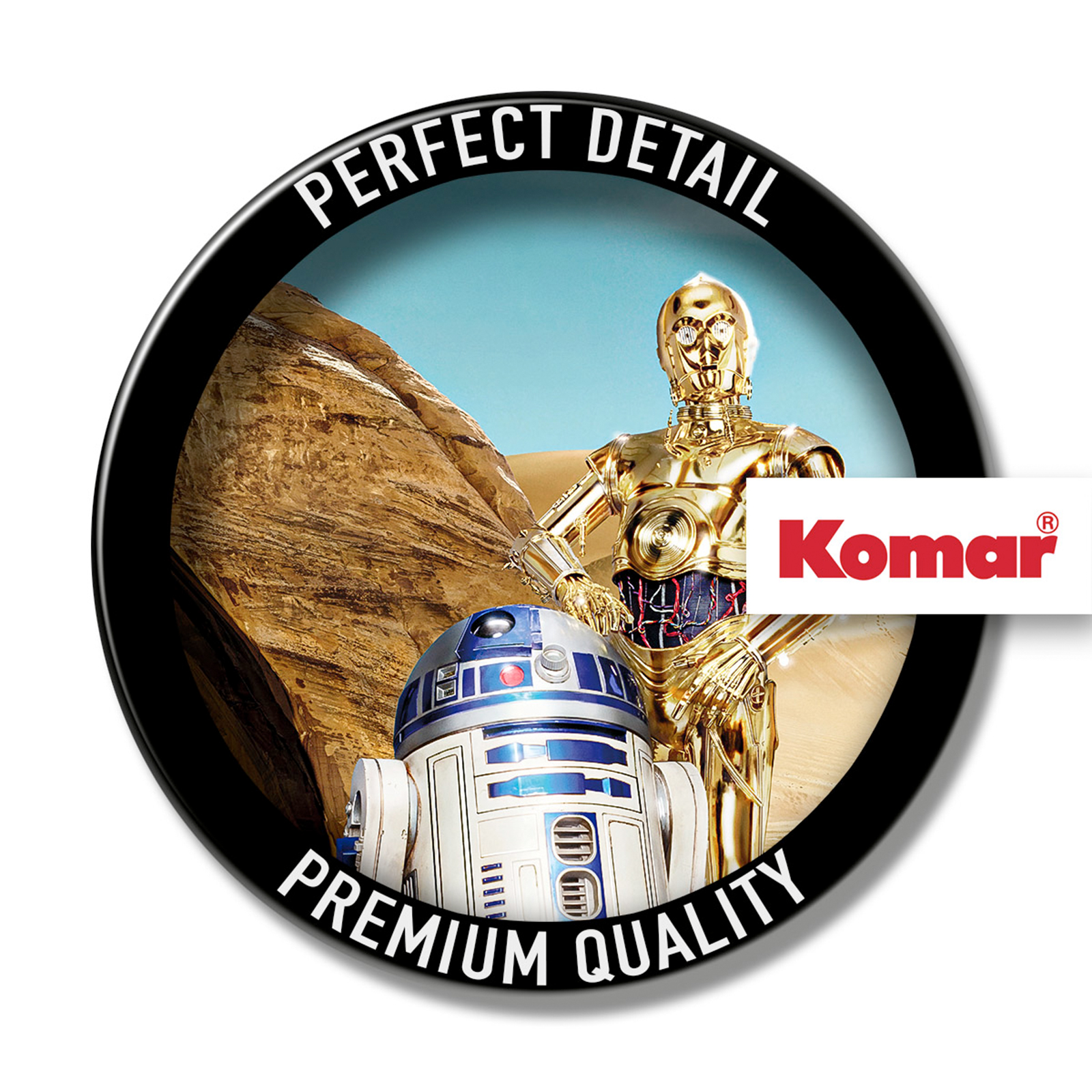 Papier-Fototapete STAR WARS LOST DROIDS - blau-beige-gold - 368x254 cm
