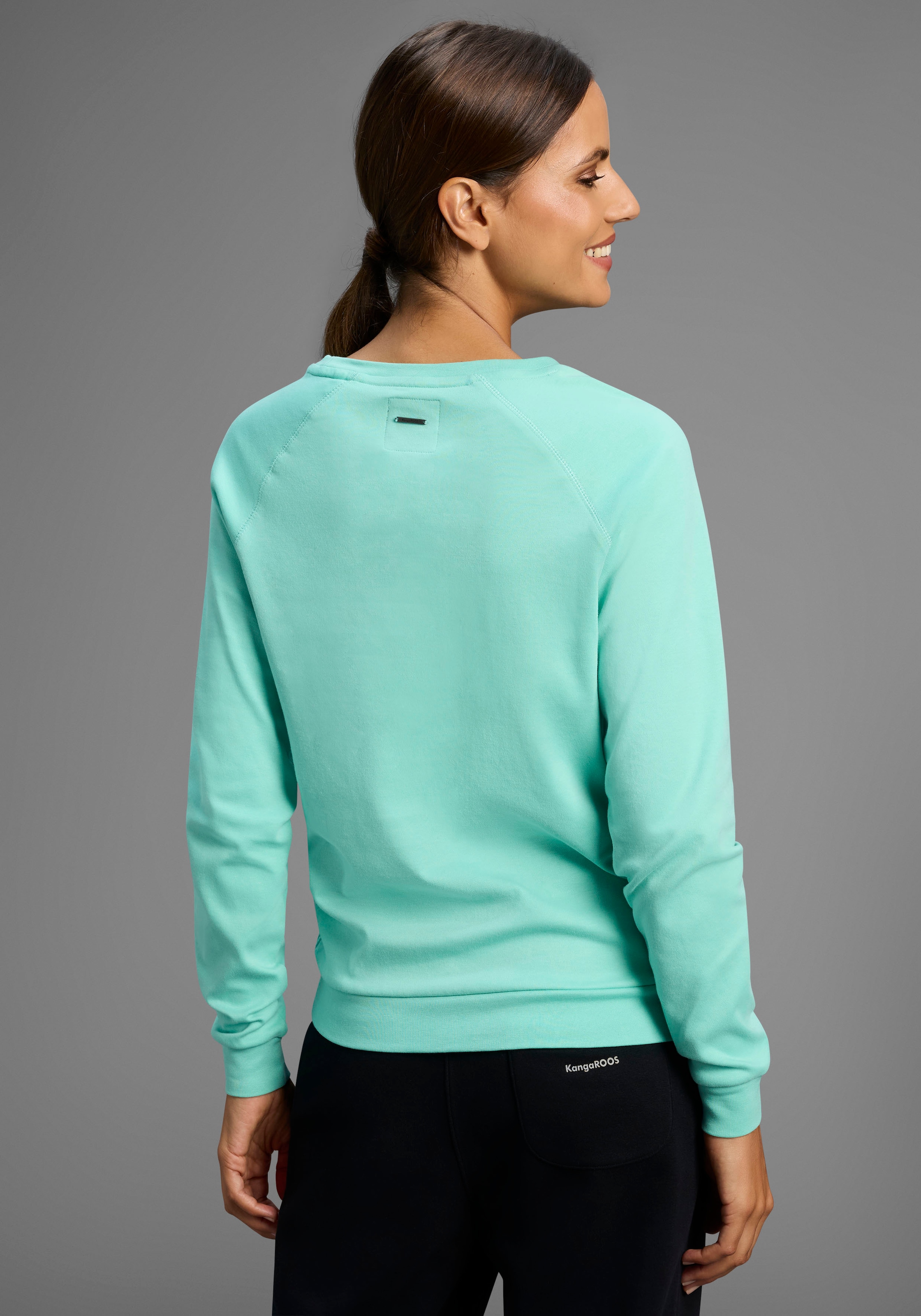 KangaROOS Sweatshirt , Langarm,  figurumspielender Schnitt,  mit Print,  Rundhalsausschnitt