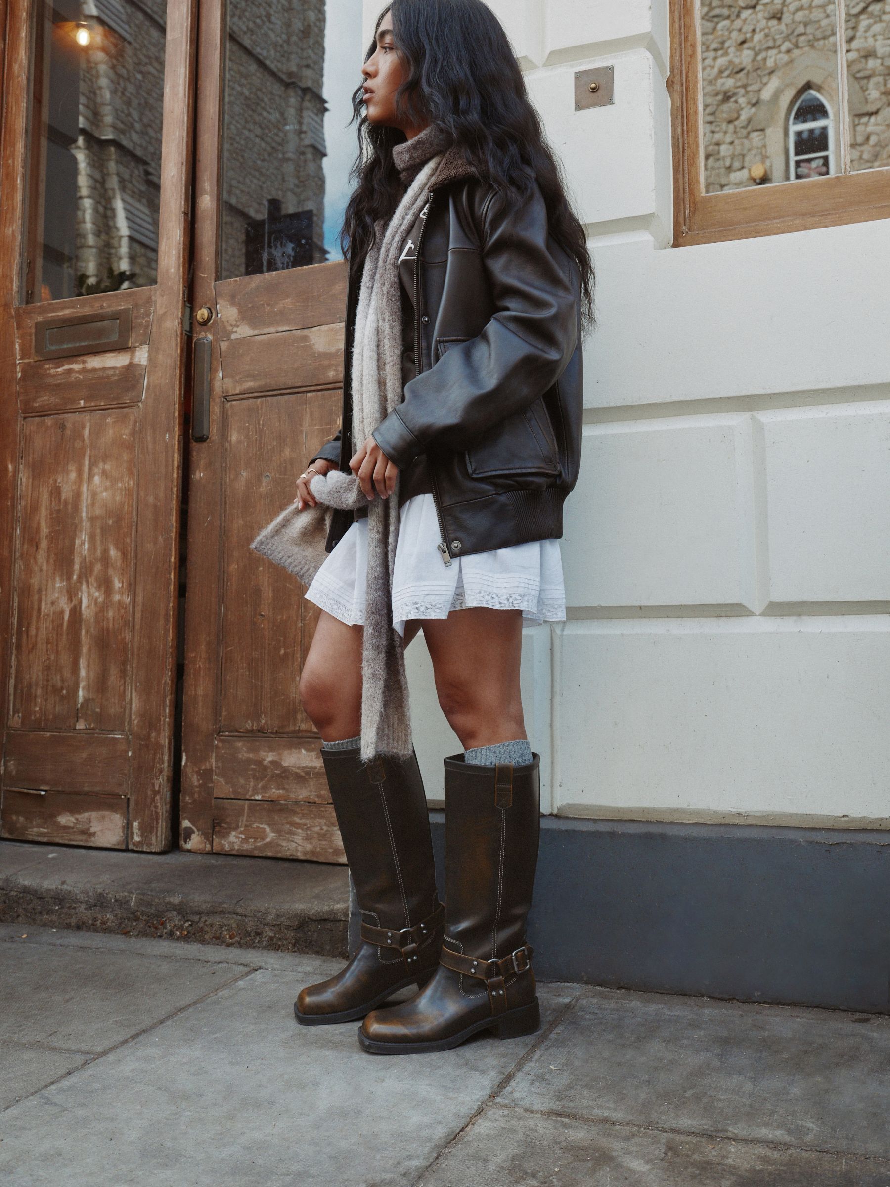 Chocoladebruin - Forever Comfort® Knee High Biker Boots