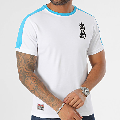 Tee Shirt Newpie OT11000 Blanc Bleu Clair