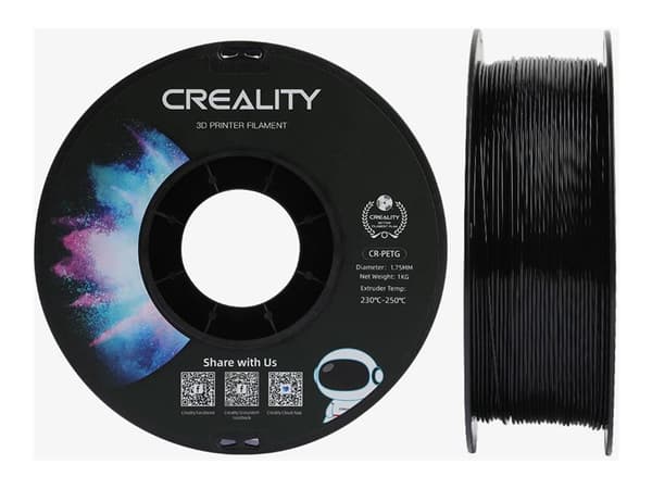 Creality 3D 3301030035. Trykkmateriale: Polyetylentereftalatglykol (PETG), Trykkfarger: Svart, Merkekompatibilitet: Creality 3D. Vekt: 1 kg, diameter