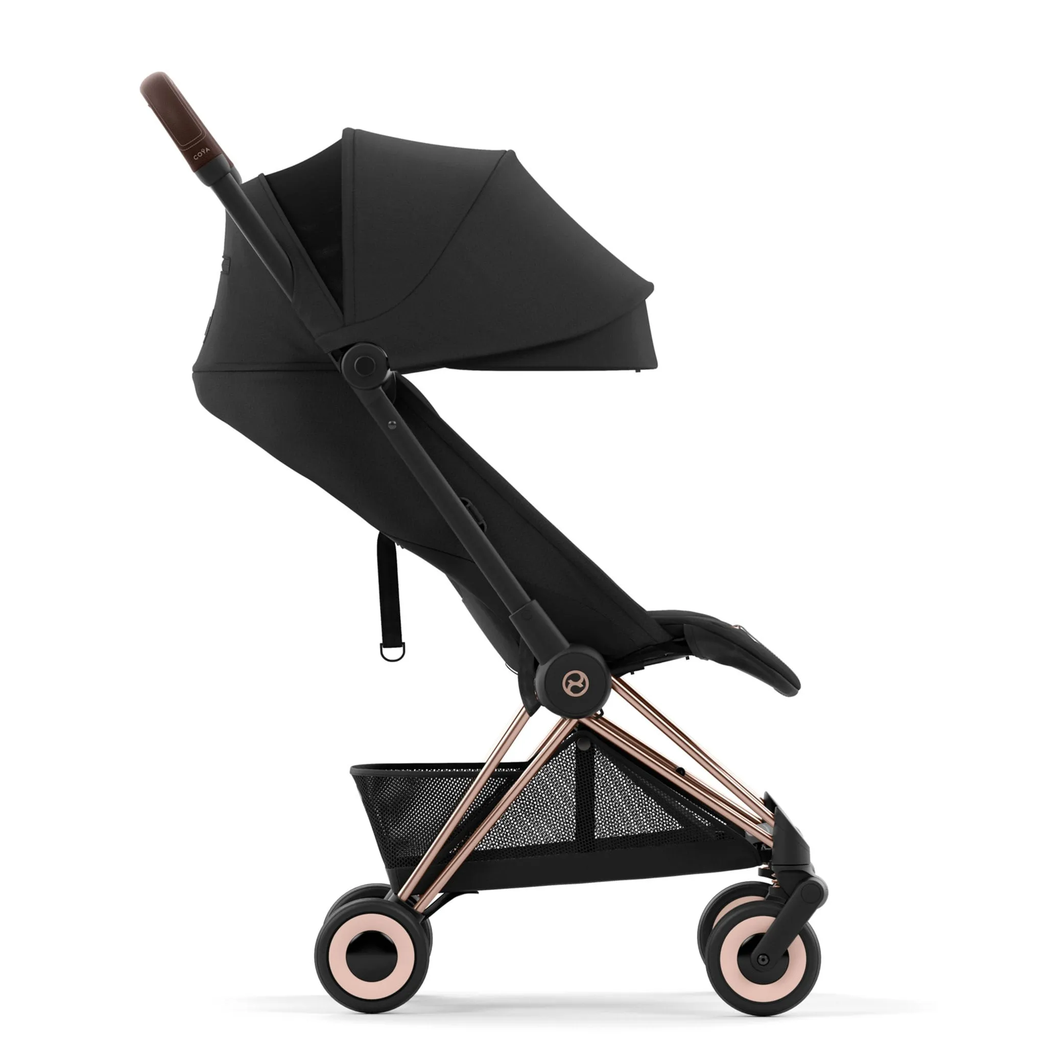 Cybex Poussette Coya - Cadre or rose avec siège noir sépia