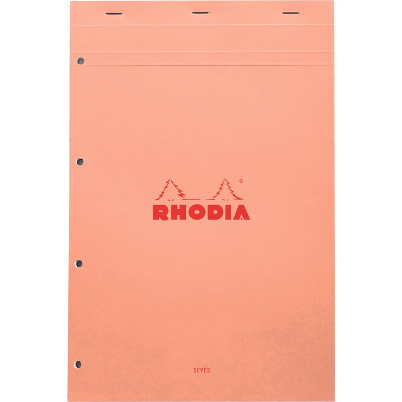 Bloc de bureau Rhodia Couleurs N°20 21 x 31,8 cm agrafé couverture couleur - grands carreaux - 80 feuilles perforés 4 trous