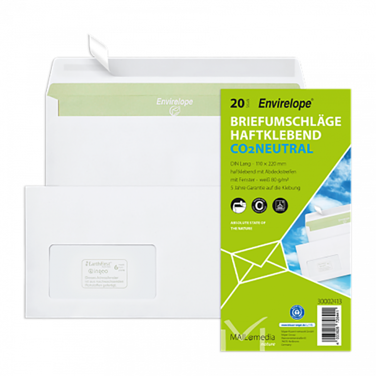 Briefumschläge Recycling, haftklebend