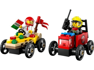 LEGO Raceautopakket: pizzabestelwagen vs. brandweerauto (60458)