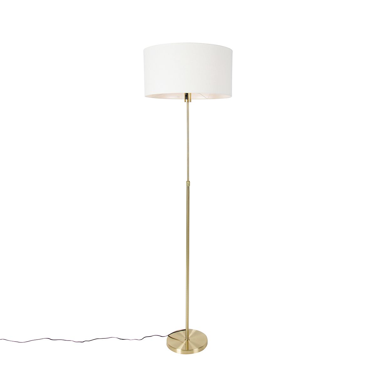 Vloerlamp verstelbaar goud met kap wit 50 cm - Parte