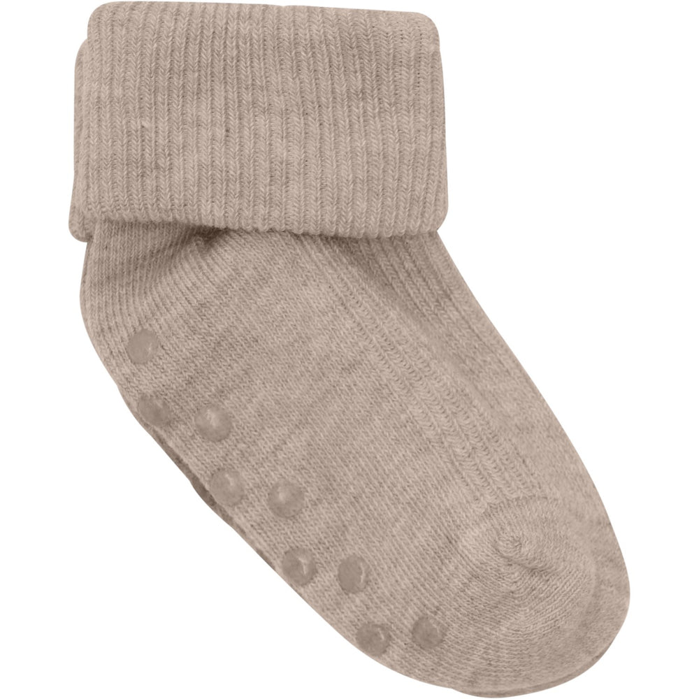 Køb Minymo Silver Mink Melange Baby Rib Strømper 2-Pak