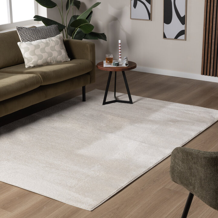 Laagpolig vloerkleed – Essenza creme | Effen vloerkleed