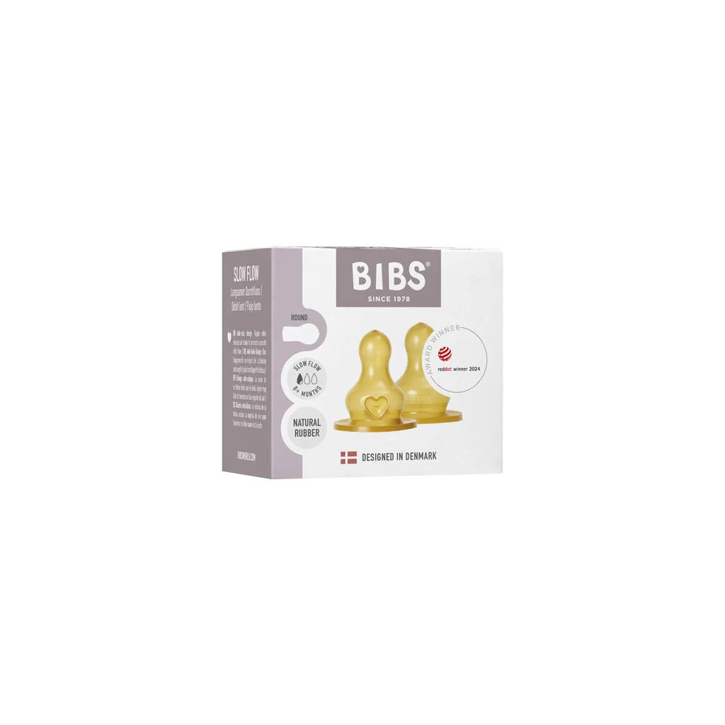 BIBS Flessenspeen - Latex - Slow Flow (2 stuks)
