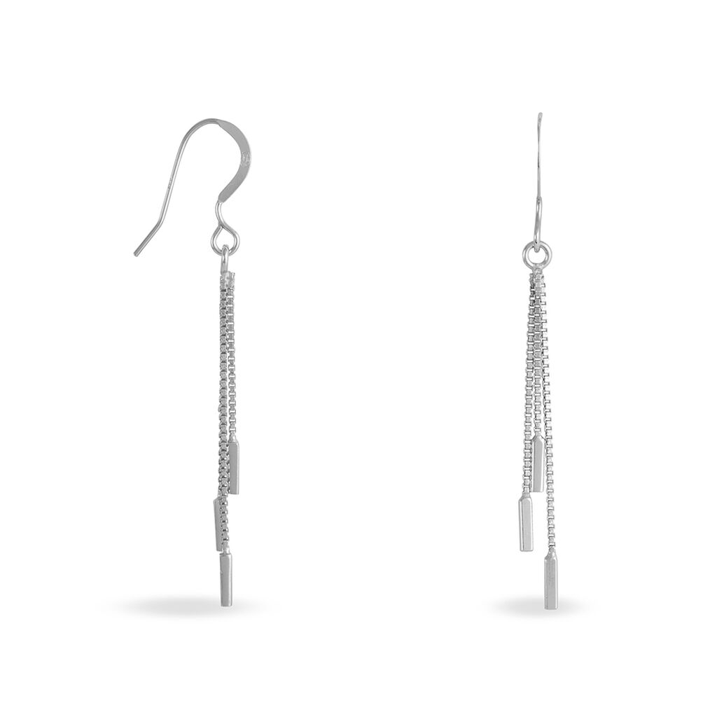 Boucles D'oreilles Pendantes Ginevra Argent Blanc