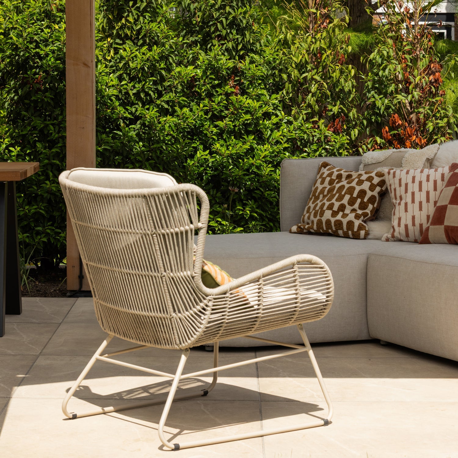 WOOOD Grace Loungestoelen Tuin - Staal|Touw - 81x75x70 - Set van 2