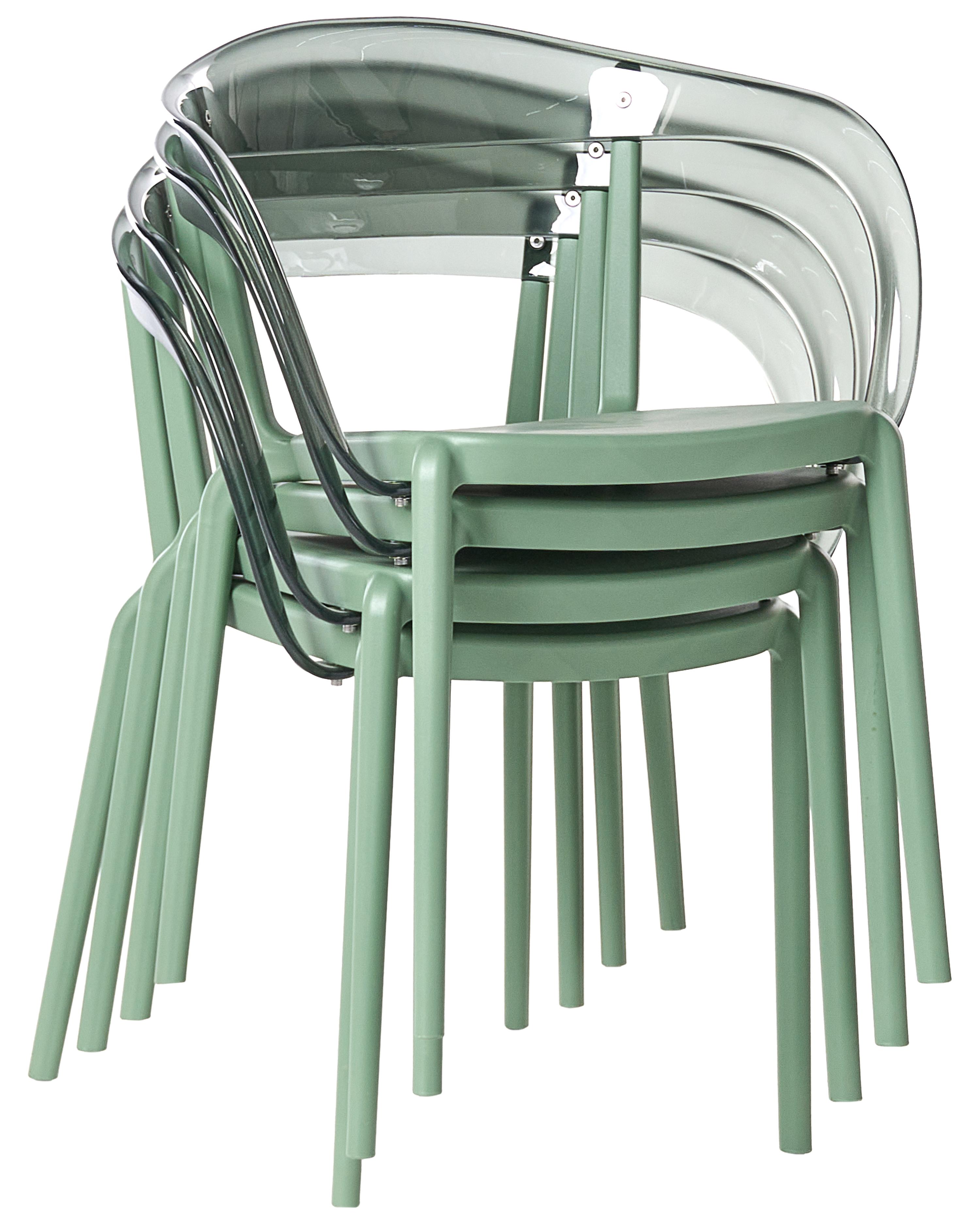 Set van 4 tuinstoelen MALEVIZI stapelbaar Groen