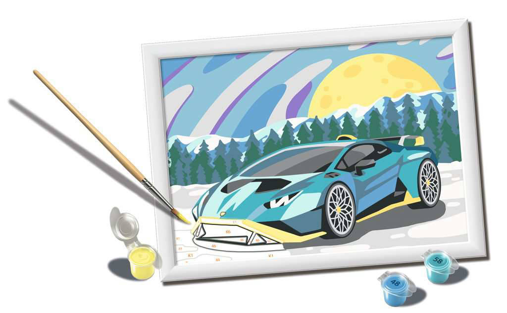 CreArt Blue Lamborghini - Schilderen op nummer voor kinderen