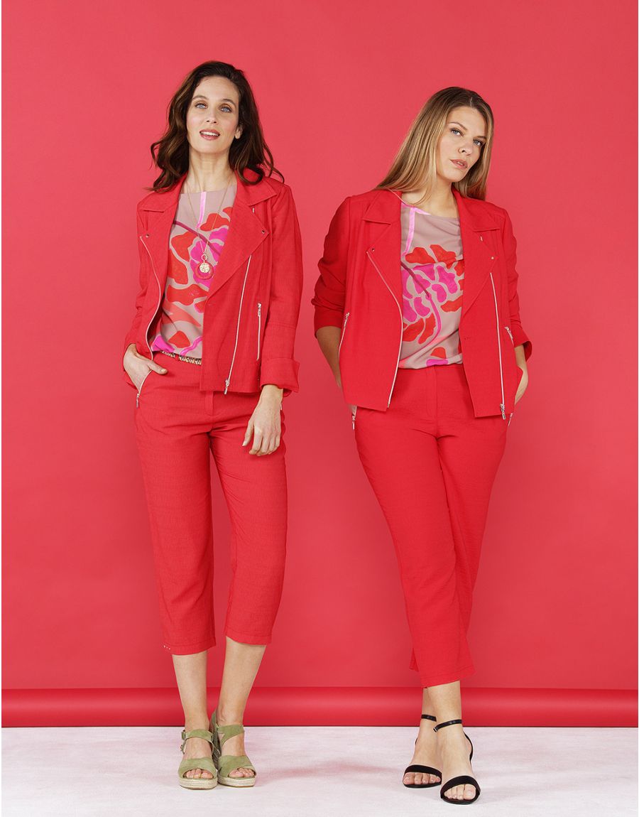 Veste rouge col à revers