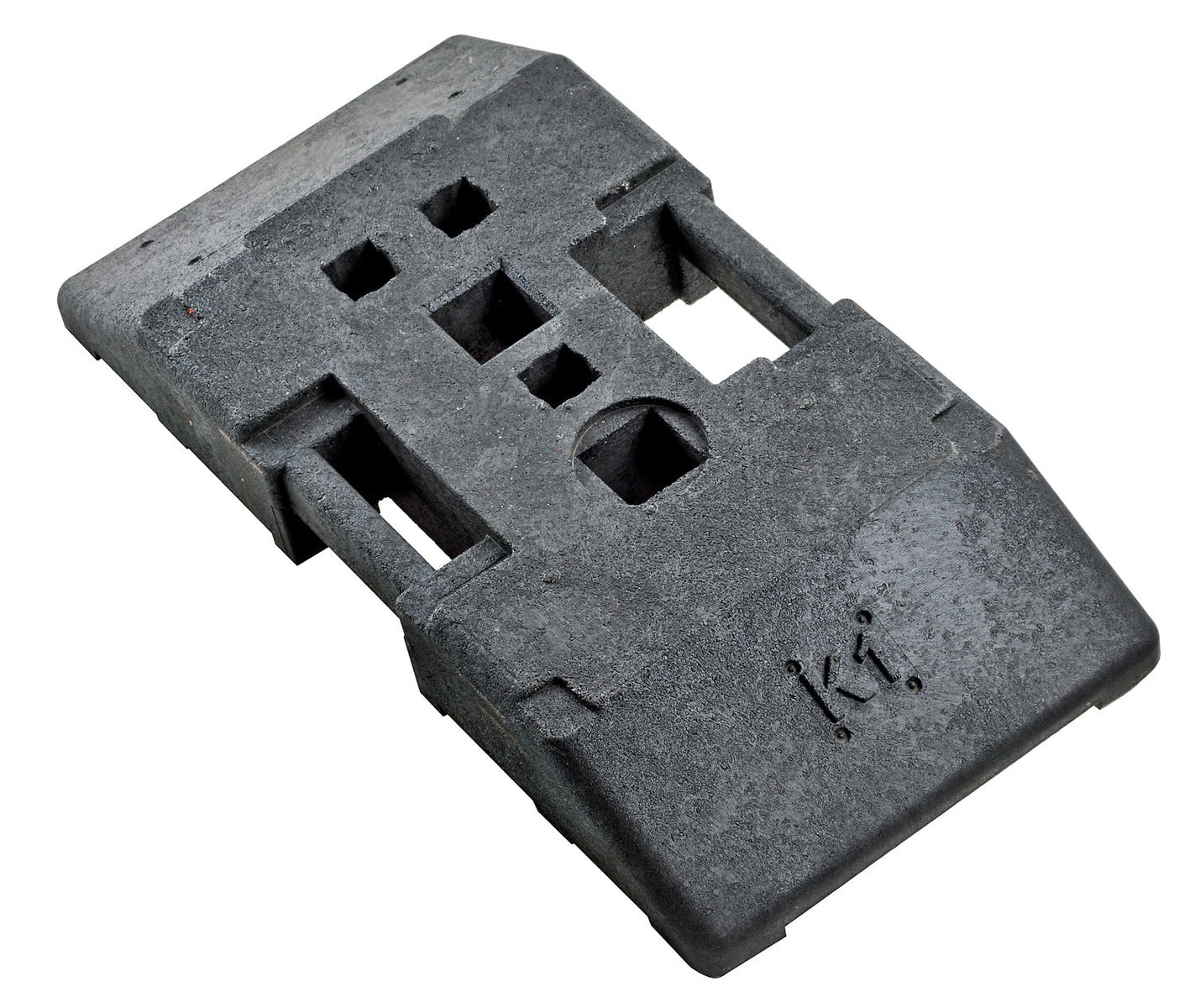 K1 ca. 30 kg zware grondplaat, 100% gerecycled, voor valbeveiliging, bouwborden / enkel stuk