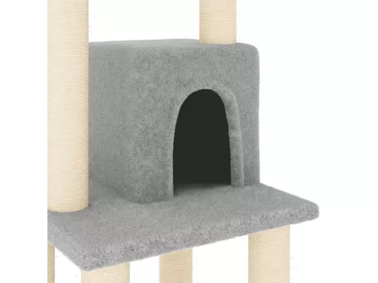 Arbre à chat avec griffoirs en sisal Gris clair 105 cm