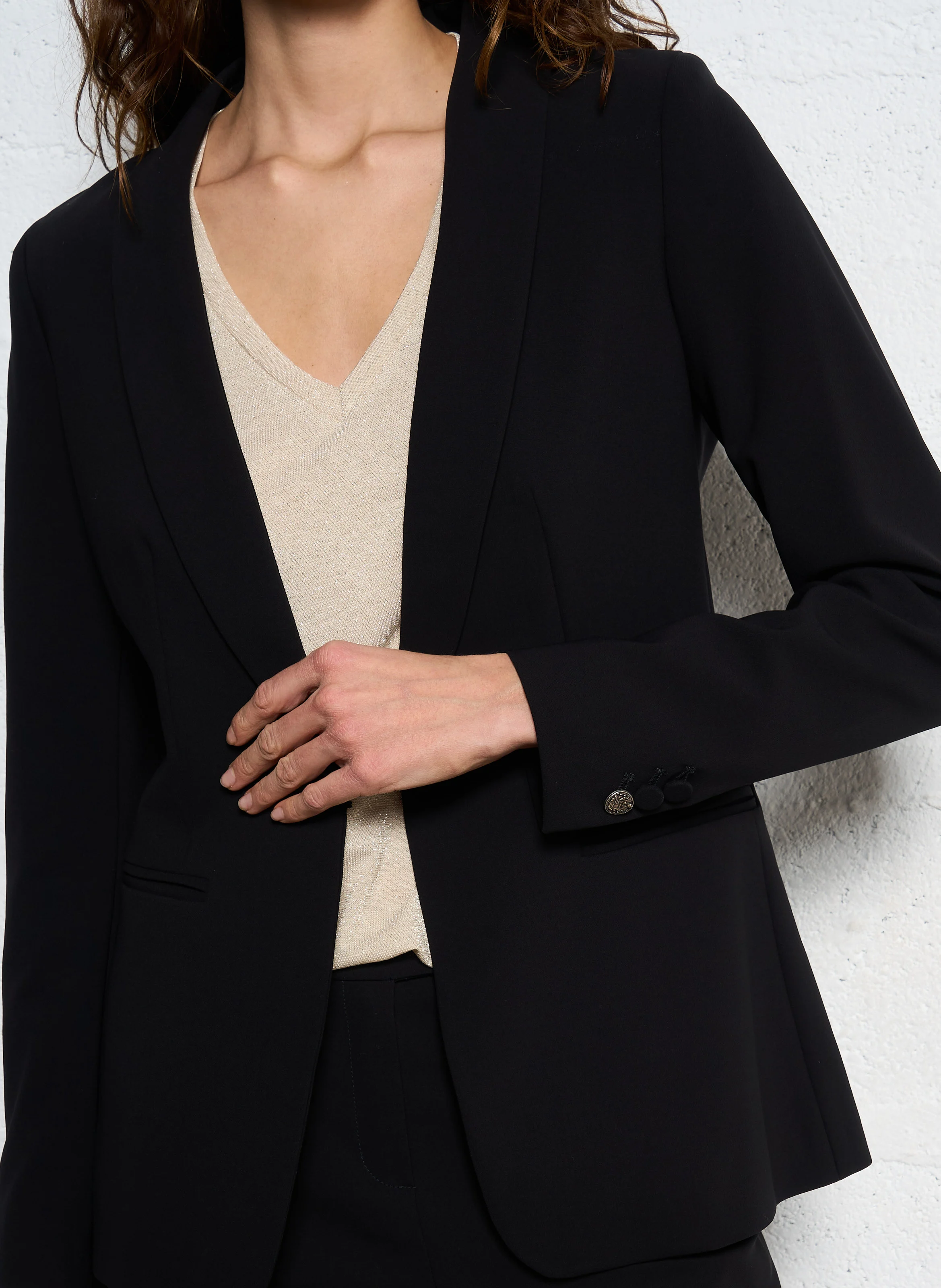 REINE - Veste col tailleur | Noir
