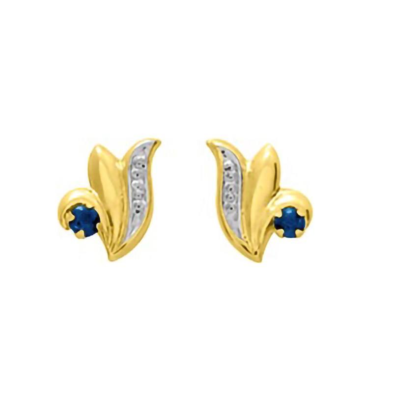 Boucles d'oreilles femme - saphir - Or 18 Carats