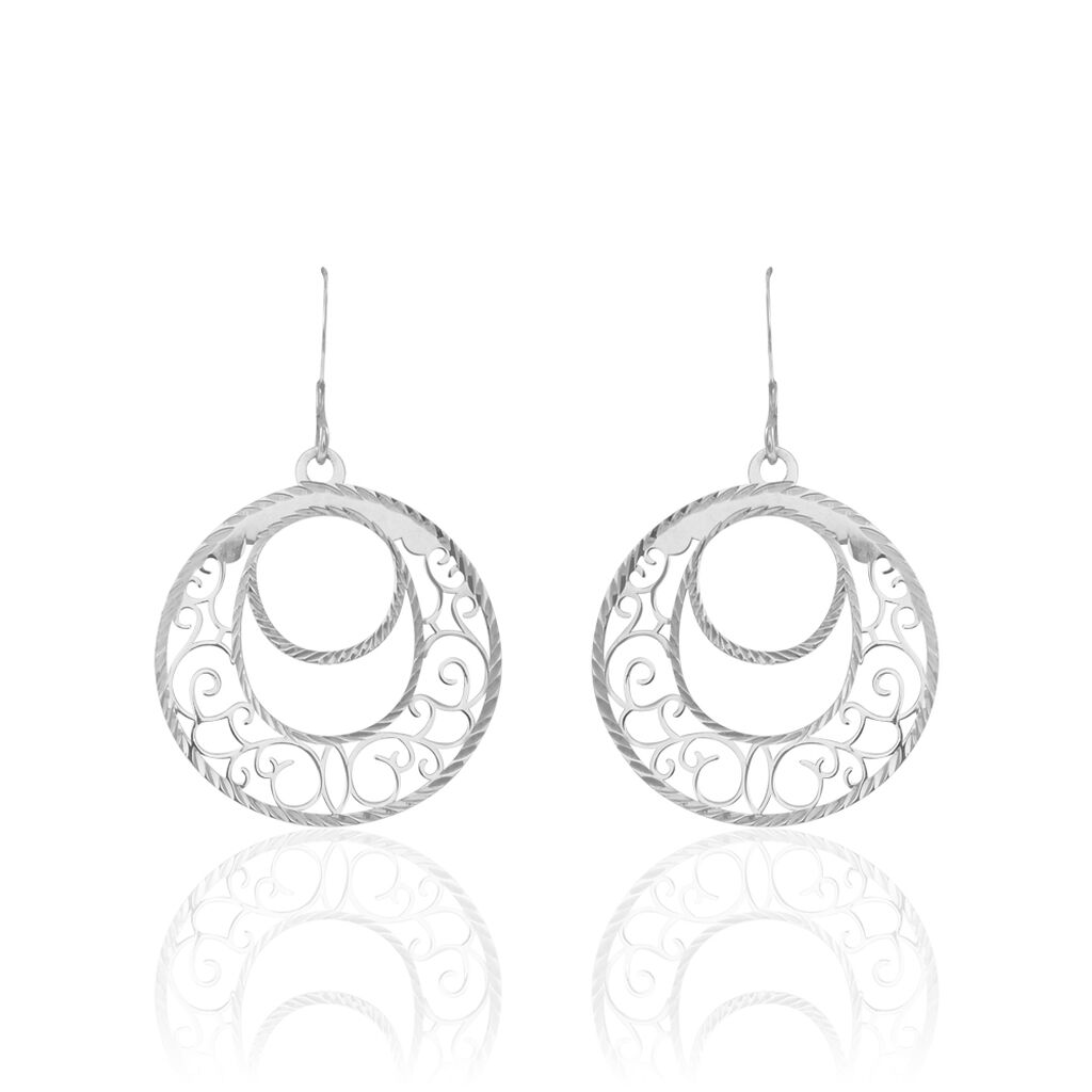 Boucles D'oreilles Pendantes Micaela Argent Blanc