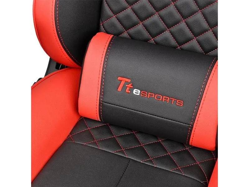 Ttesports GT-Fit 100 - Stol - armstøtter - T-formet - drejeled - aluminium, PVC, stål, kunstig læder, high-density skum - sort, rød